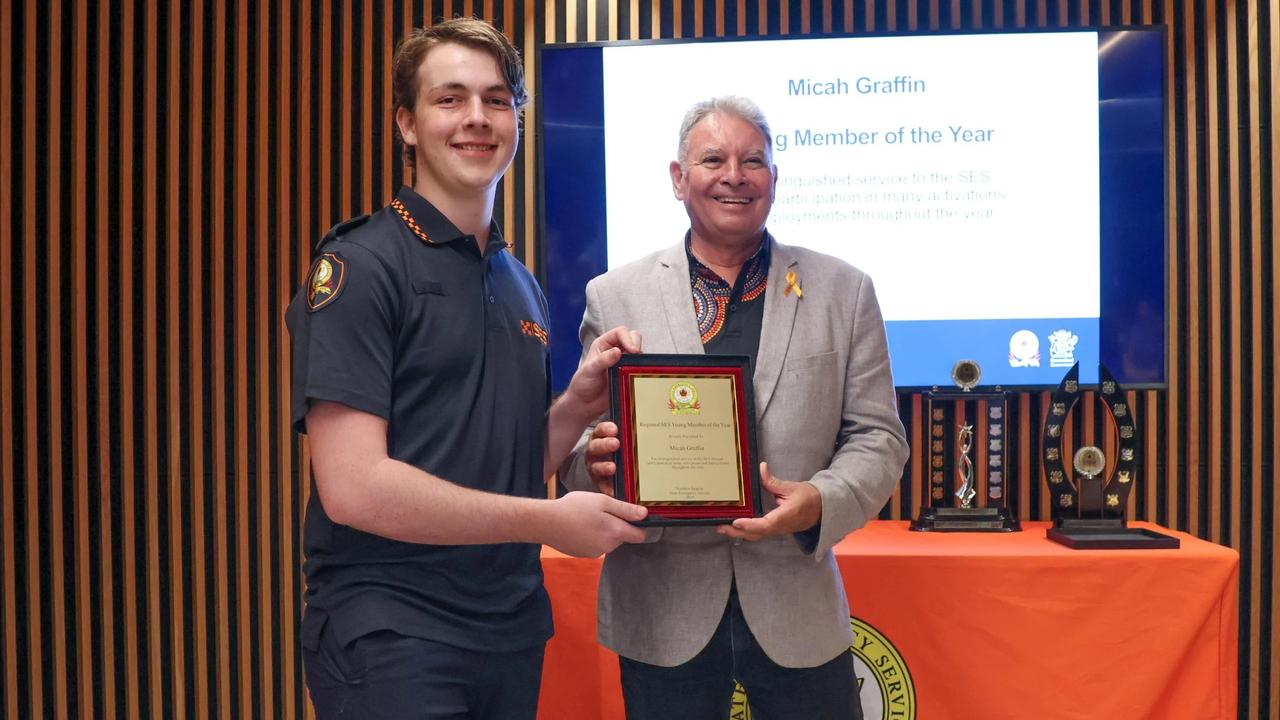 Micah Graffin received the Young Member of the Year Award for his work during Cyclone Kirrily as a 16-year-old.