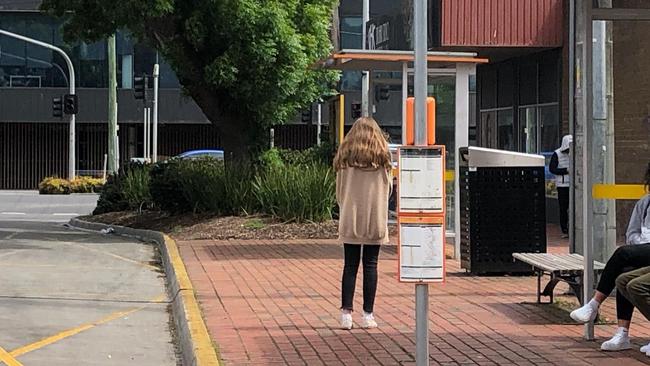 A teen, 13, pictured, has been left “traumatised” after a gang of 12 youths bashed her at a Cranbourne bus stop.