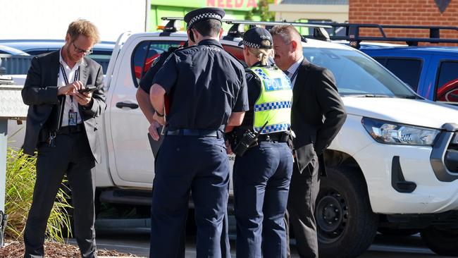 Police at the scene of the Lydia St alleged attack. Picture: Russell Millard