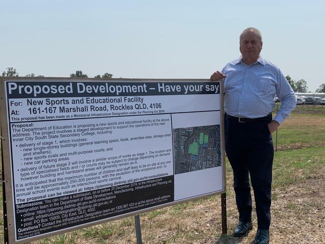 Toohey MP Peter Russo at the proposed development site on Marshall Rd a Rocklea