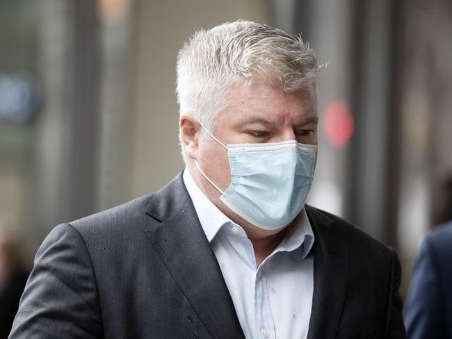 Stuart MacGill arrives at the Downing Centre local court on Thursday. Picture: Nikki Short