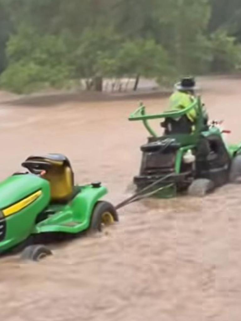 Luckily there was no damage to Pappy’s mowers. Picture: Facebook
