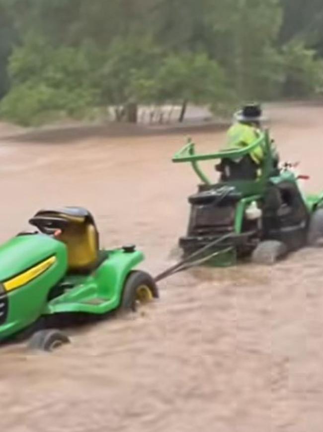 Luckily there was no damage to Pappy’s mowers. Picture: Facebook