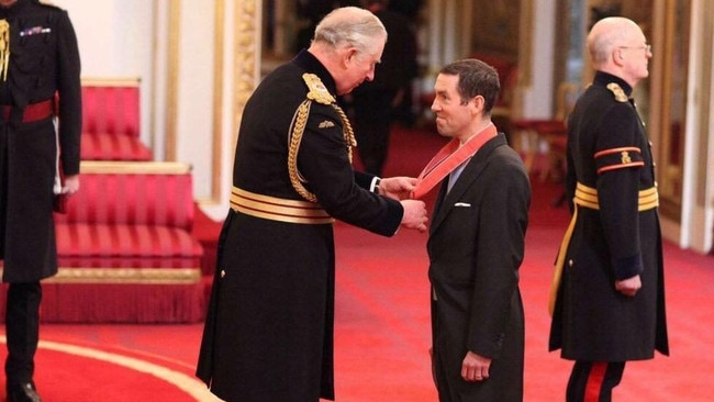 Lex Greensill accepts his award from Prince Charles. Picture: Supplied.