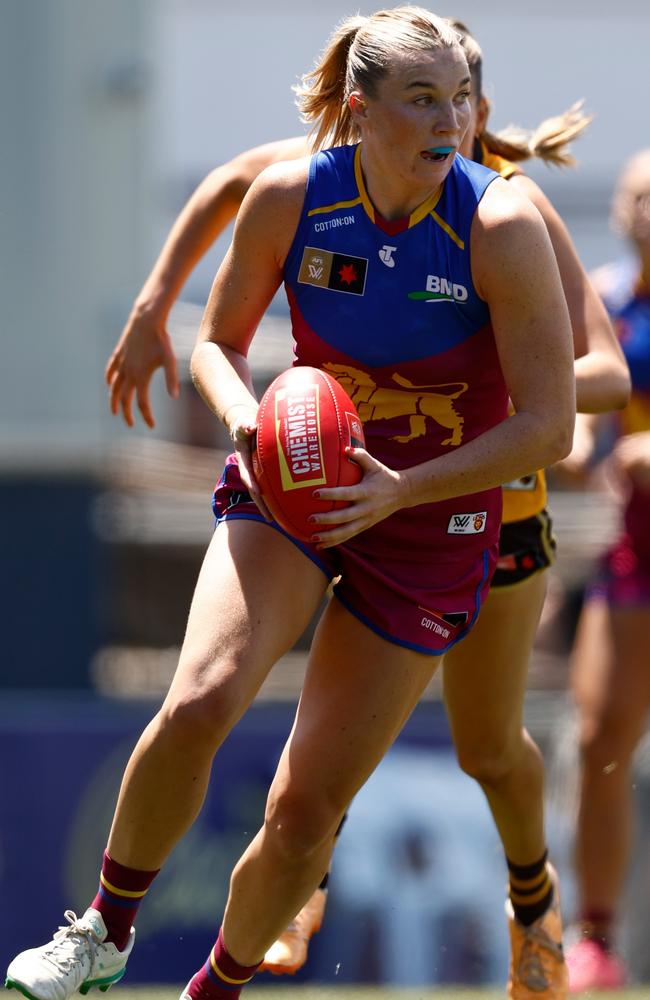 Irish key defender Jennifer Dunne has played all 23 games for Brisbane since her debut in round 3 last year. Picture: Michael Willson / Getty Images