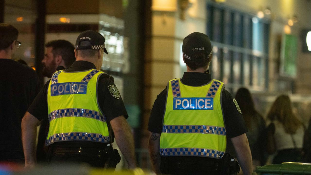 Police presence on a Friday night in Adelaide. Picture: Advertiser/ Morgan Sette.