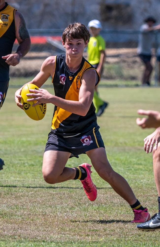 Riley McGrath was named best on for Bakers Creek Tigers Reserves team their premiership victory. Picture: Daniel McLean