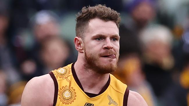 MELBOURNE - July 2  : AFL.  Blake Hardwick of the Hawks  during the round 16 AFL match between Hawthorn and Carlton at the MCG on July 1, 2023.  Photo by Michael Klein.