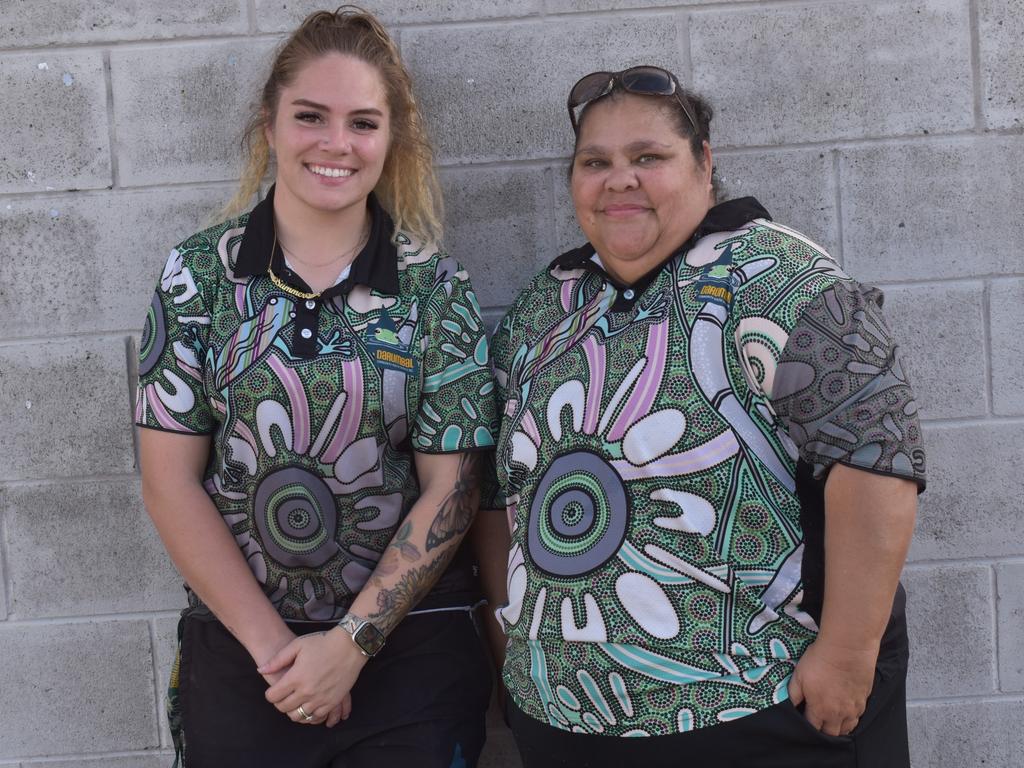 Akayla McQuire and Judi Farr at the CQ Capras versus Mackay Cutters games at Browne Park, Rockhampton, on June 24, 2023.