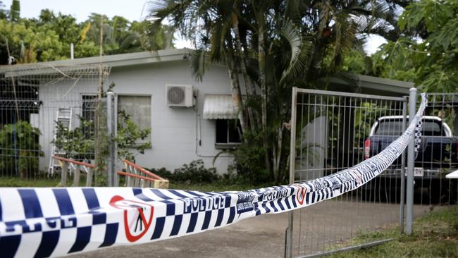 The crime scene at Woomala St in Woree where Crystal Ratcliffe, 38, was fatally stabbed and her partner Ricky Cowan was injured after turning the knife on himself. PICTURE: ANNA ROGERS