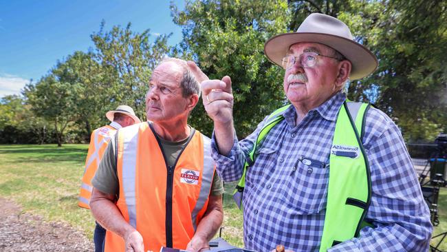 Author Stuart Mullins chats with forensic archaeologist Professor Maciej Henneberg. Picture:Russell Millard Photography