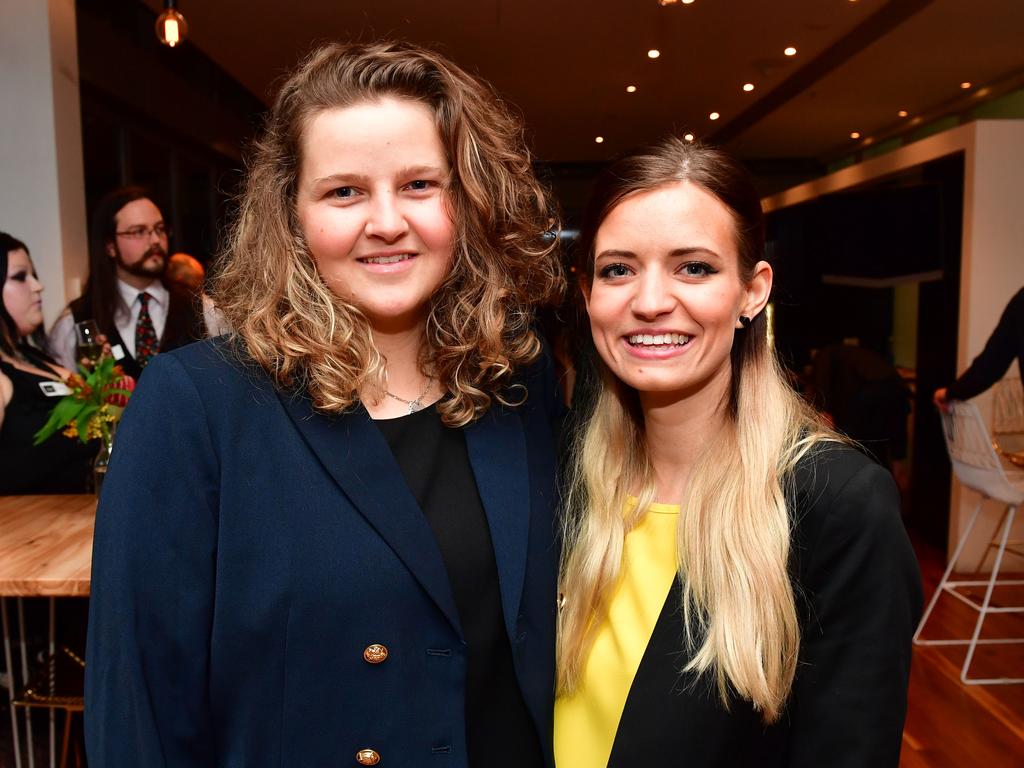 Nikki Merritt and Sharni Rosser at The City Awards 2017 at Keith Murdoch House in Adelaide. Picture: Keryn Stevens