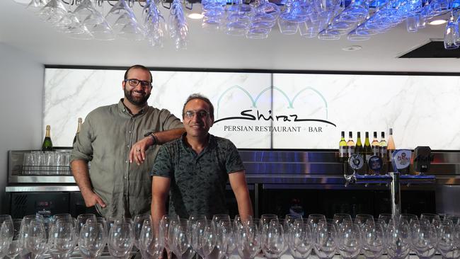 Owners of Shiraz restaurant,  Erfan Jalilian and Mohammad Shirmehrjerdi, getting the new venue at Surfers Paradise  ready for the grand opening. Picture Glenn Hampson