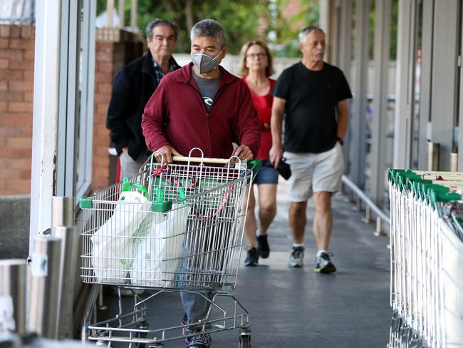 Supermarkets have introduced new rules giving seniors and those who are vulnerable early access to their stores, including this Woolworths in Sydney. Picture: AAP