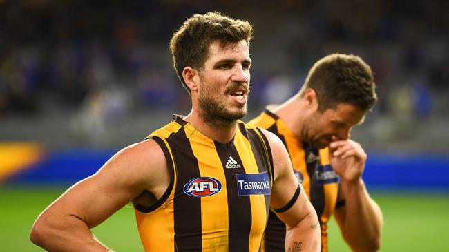 Ben Stratton says the Hawks haven’t lost their hard edge. Picture: Daniel Carson/AFL Photos via Getty Images