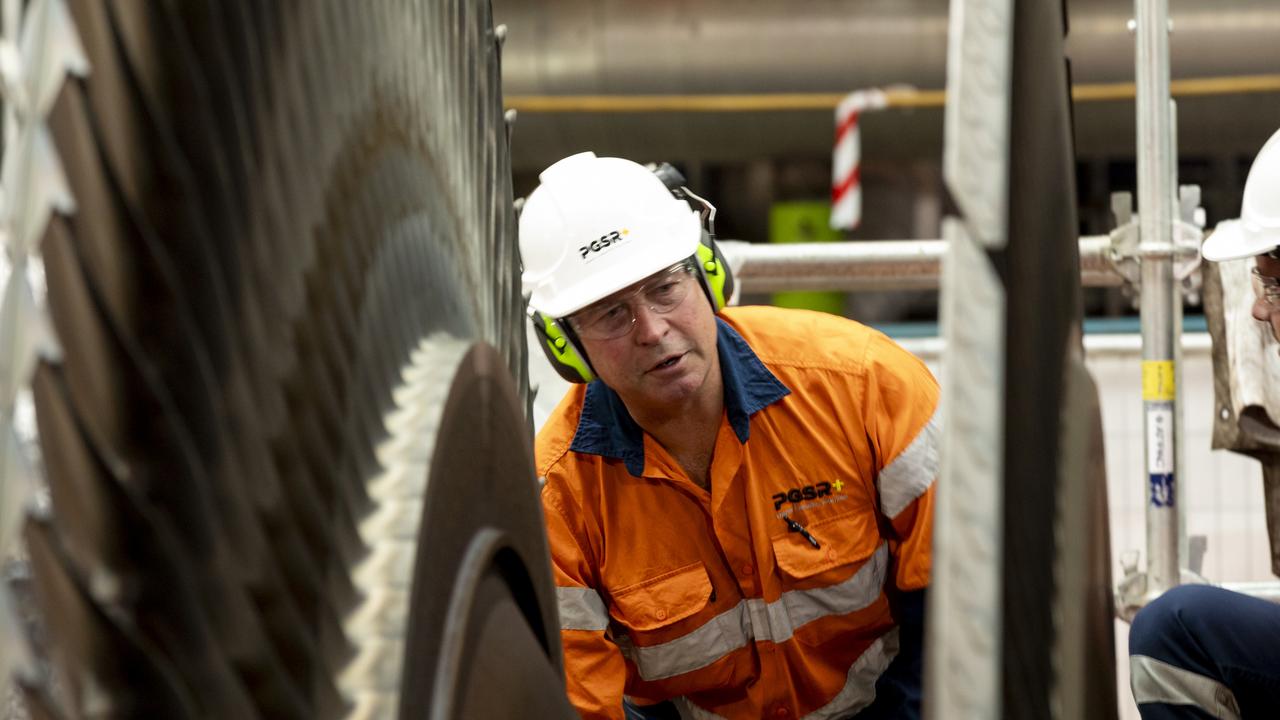 Workers at Origin Energy’s Eraring coal station in the Hunter Valley.