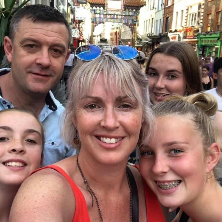 Brent and Michelle Milthorpe with their children Rose, Pippa and Maggie. Picture: Copyright news.com.au