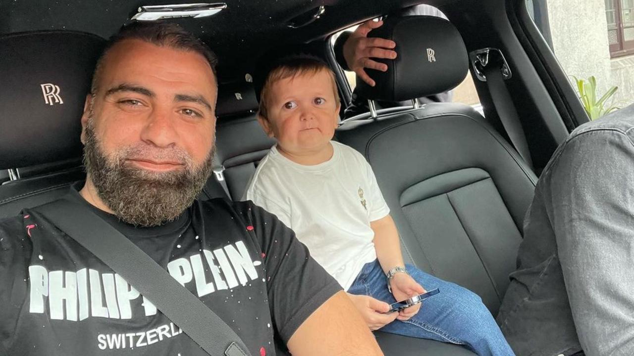 Murdered father and chauffeur Taha Sabbagh (left) pictured with social media star Hasbulla.