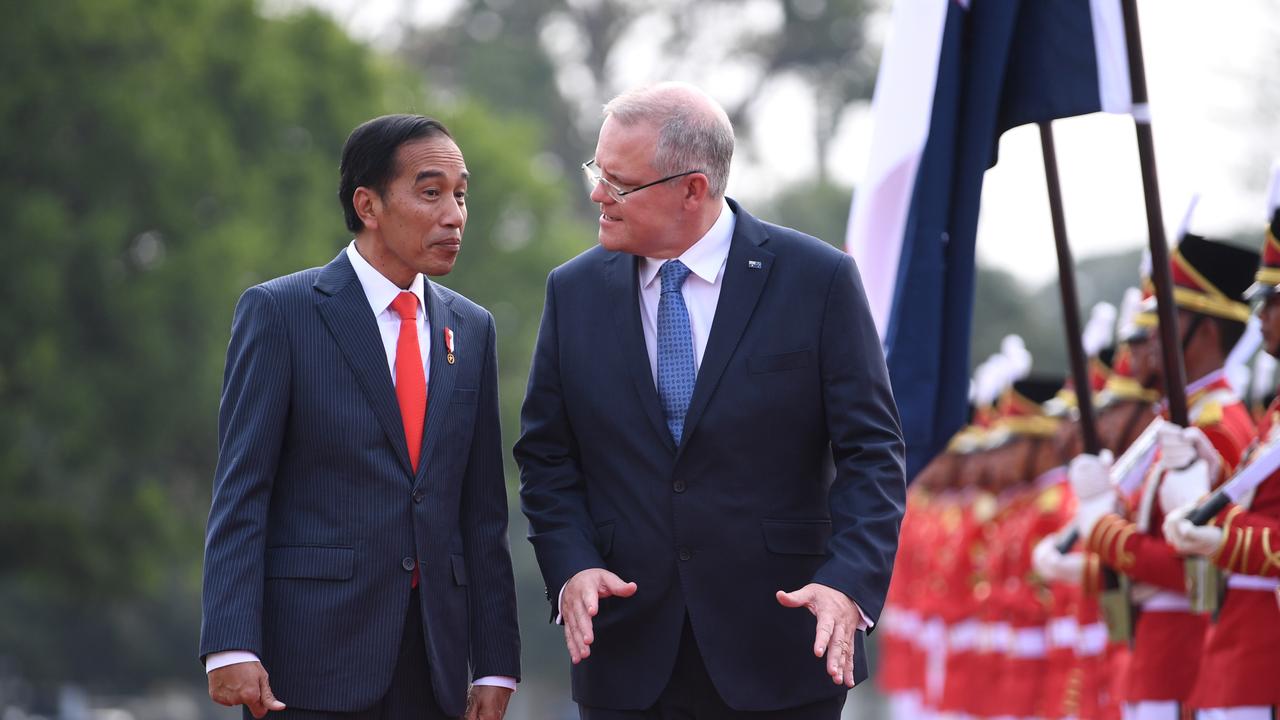 Scott Morrison met Indonesian president Joko Widodo for the first time over the weekend. Picture: AAP Image/Lukas Coch