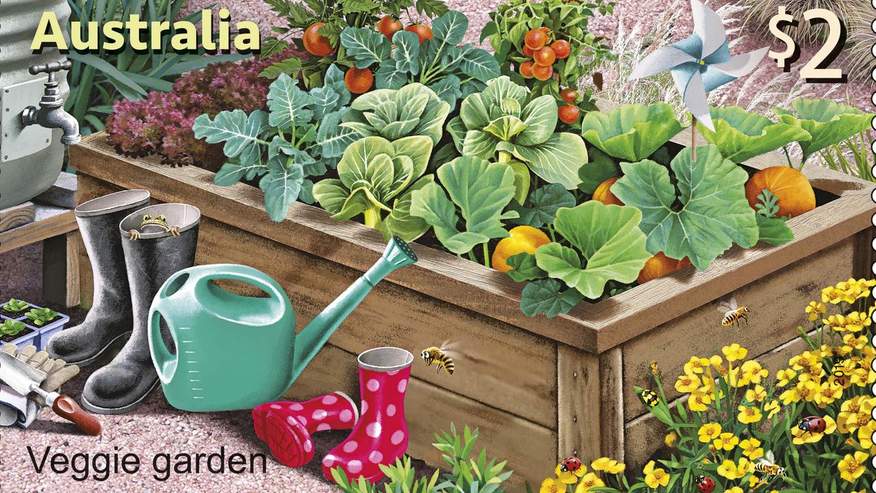 Part of the veggie garden stamp from the In the Garden series. Picture: Australia Post