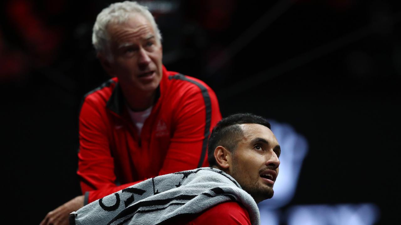 John McEnroe and Nick Kyrgios during the Laver Cup last September.