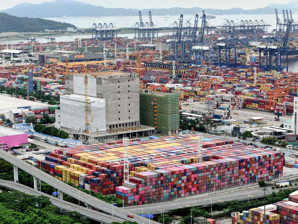 Cargo containers stacked at Yantian port in Shenzhen in China's southern Guangdong province on June 22. Picture: STR / AFP.