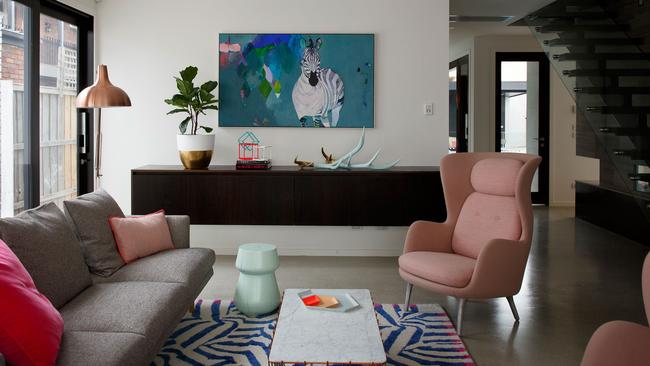 The ‘good front room’ of Rebecca and Chris Judd’s house. Photo: Marcel Aucar