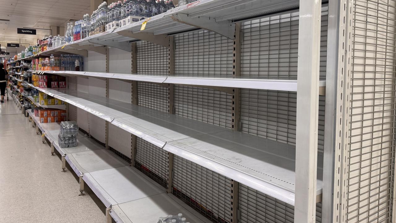 Many supermarkets across Brisbane have begun to run out of water on Monday afternoon.