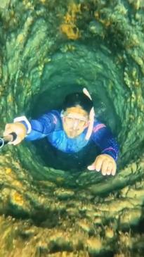 Freediver shares horrifyingly claustrophobic video