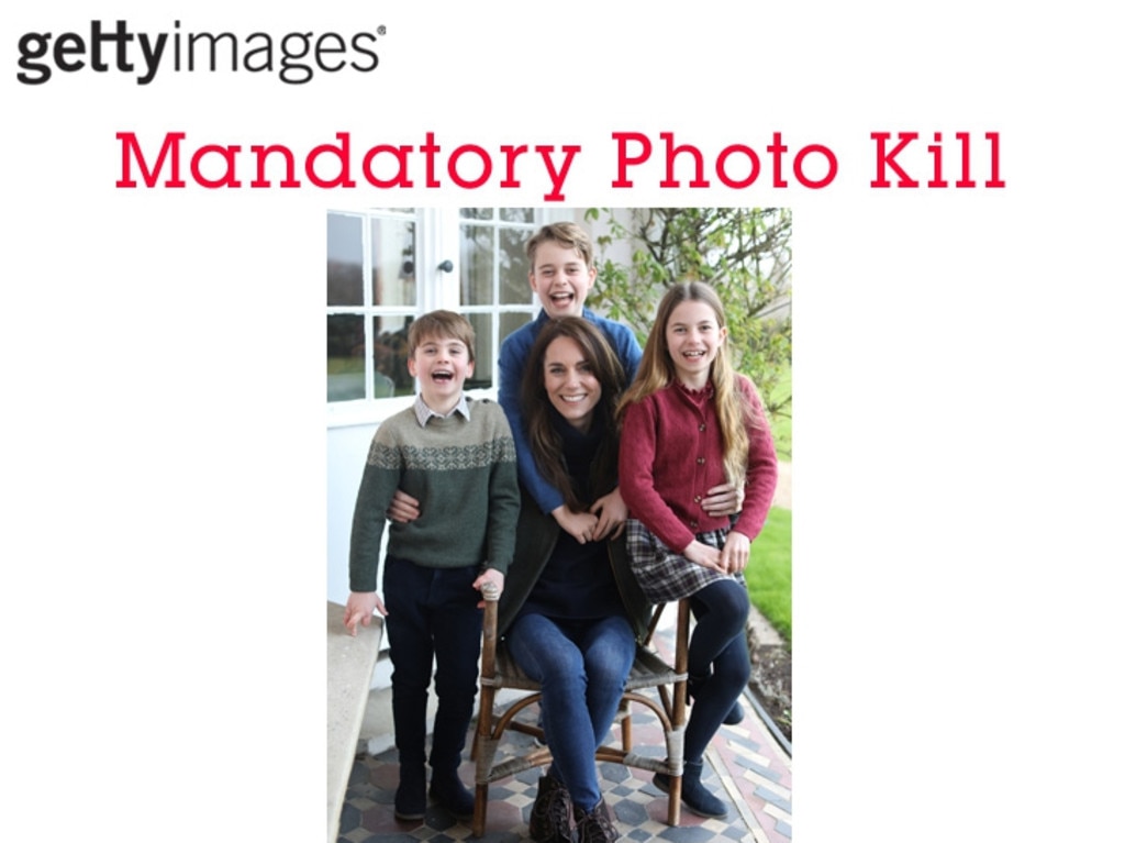 Getty Images issued a mandatory kill on the royal Mother’s Day image for ‘editorial reasons’. Picture: Handout/Prince of Wales/Kensington Palace via Getty Images