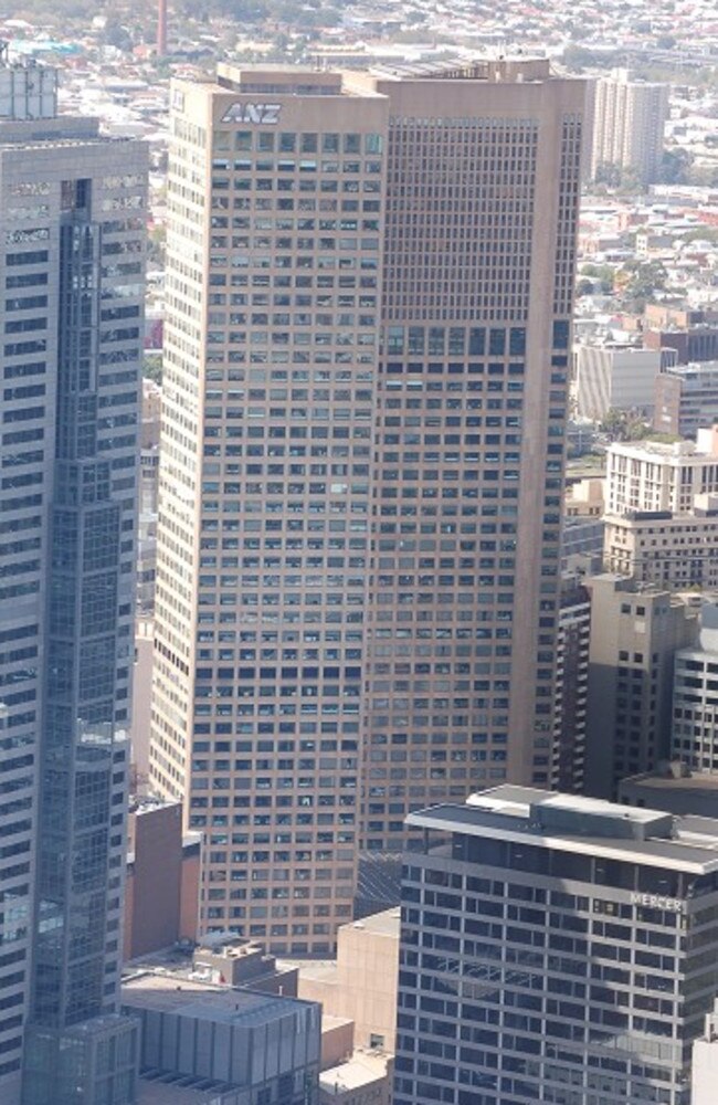 Brown and slightly drab, the ANZ building was the tallest from 1978 until 1986. Picture: HWT Library.