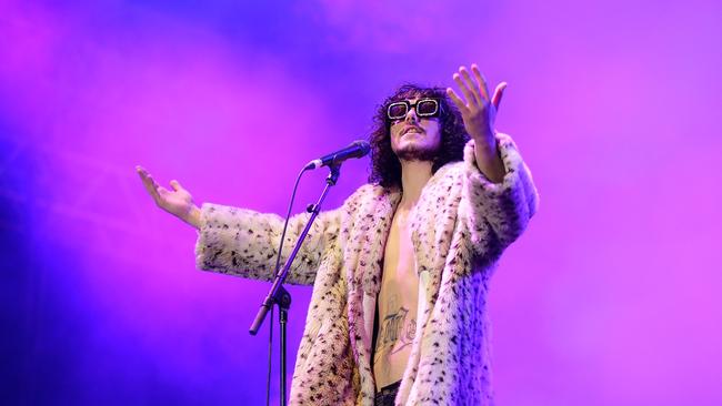 Sticky Fingers’ lead singer Dylan Frost performs during Splendour in the Grass in 2016.