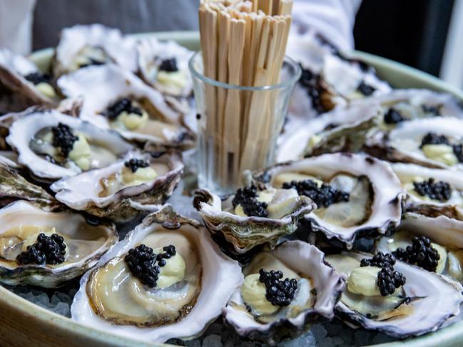 Oysters topped with caviar at The Estate. Picture: Jenifer Jagielski