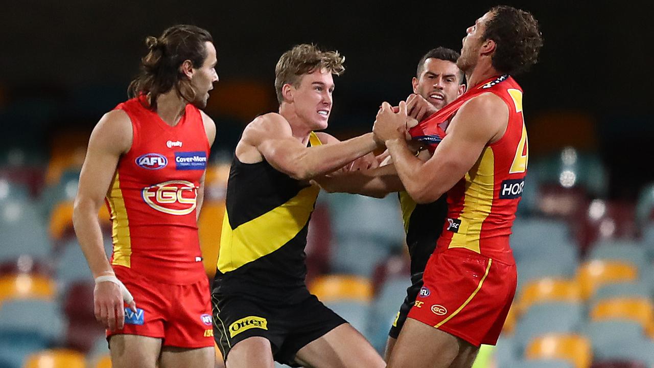 Tom Lynch has come under fire for delivering a brutal off-ball “cheap shot” on Sam Collins.