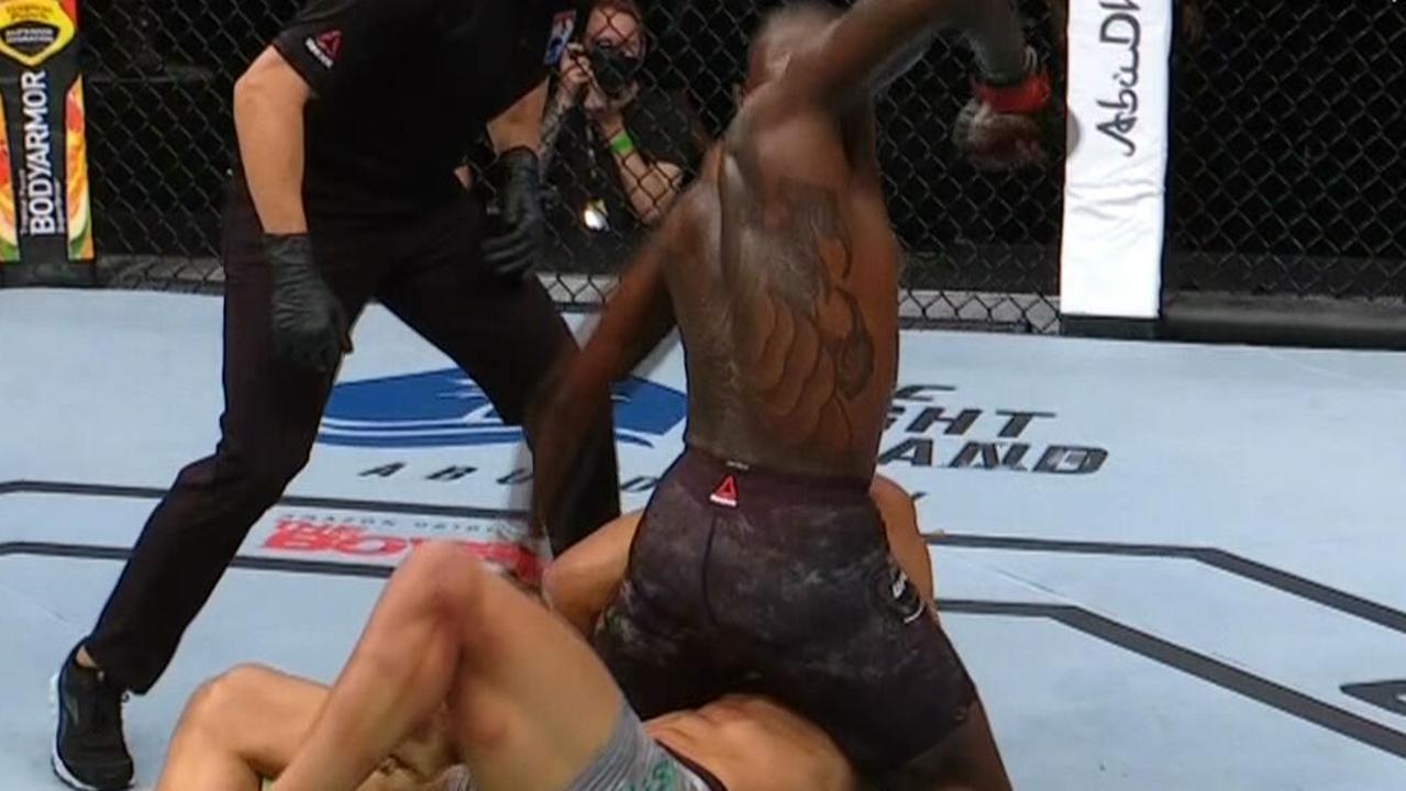 Israel Adesanya stops Paulo Costa in the second round.