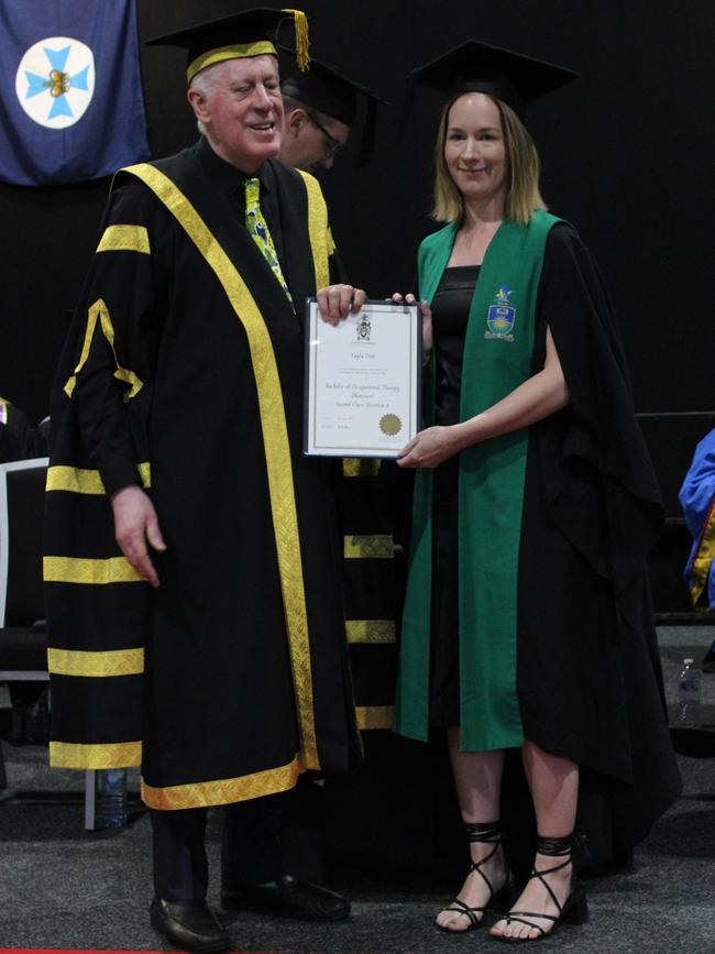 Tayla Zink graduated with a Bachelor of Occupational Therapy (Honours) at the CQUniversity graduation ceremony in Bundaberg on December 14, 2023.