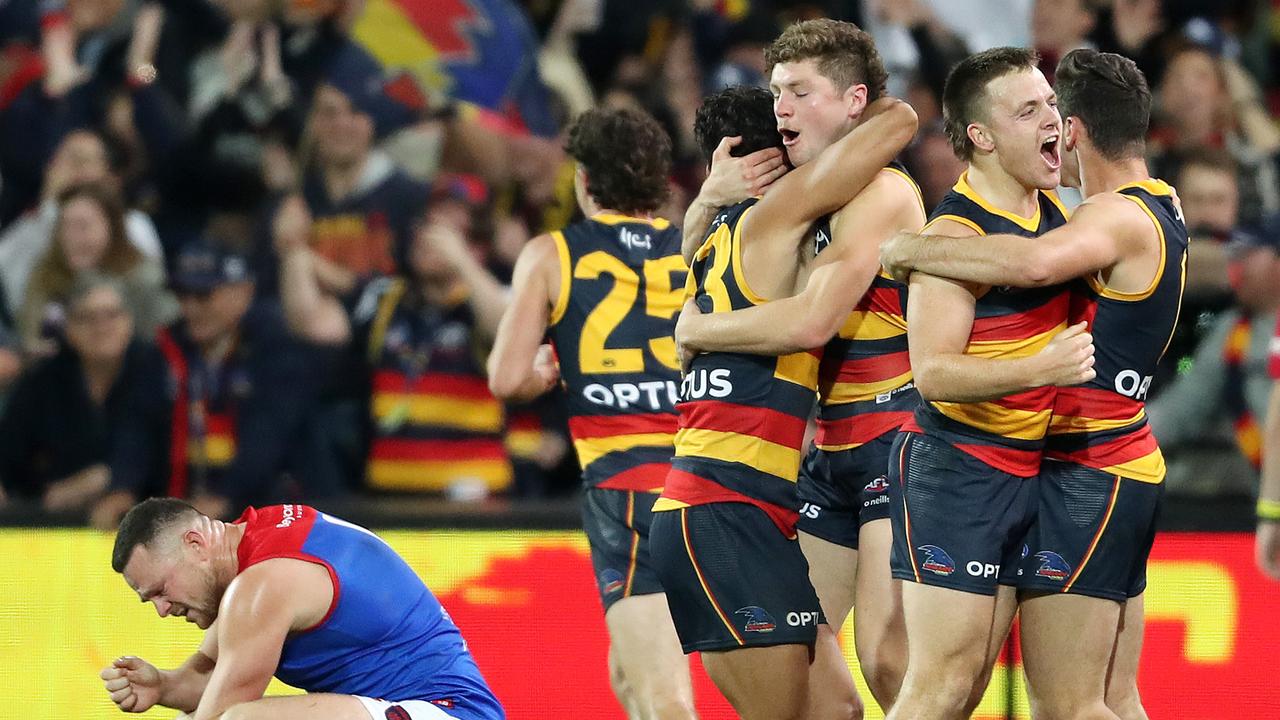 The Crows have pulled off the upset of the season. (Photo by Sarah Reed/AFL Photos via Getty Images)