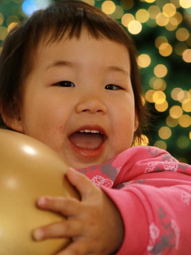 Christmas shopper Bianca, 2, enjoys the festivities of Christmas.