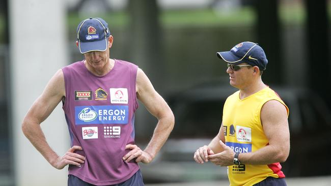 Kevin Walters (R) cut his teeth as an assistant coach under Wayne Bennett (L). Picture: Peter Wallis