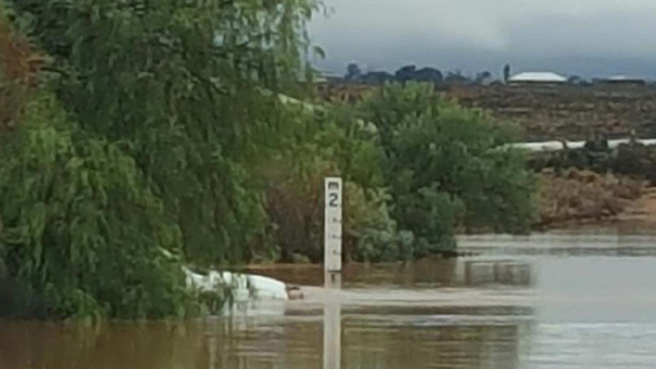 A car submerged in floodwater Port Augusta. Photo: SA Police