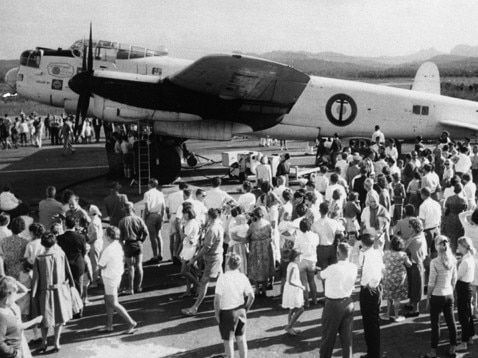 Images of the Spirit of Surfers Paradise Avro Lancaster on the Gold Coast, April 25, 1965