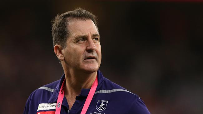 Ross Lyon was investigated by the AFL integrity unit during his time at Fremantle. Picture: Paul Kane/Getty Images