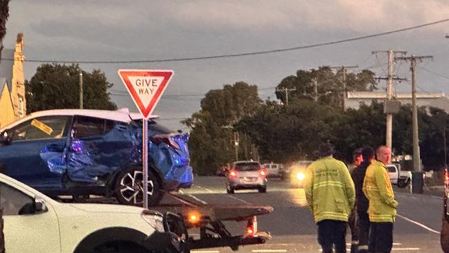 Two people were taken to hospital following a two vehicle crash at the intersection of Bolsover St. and Stanley St, Rockhampton