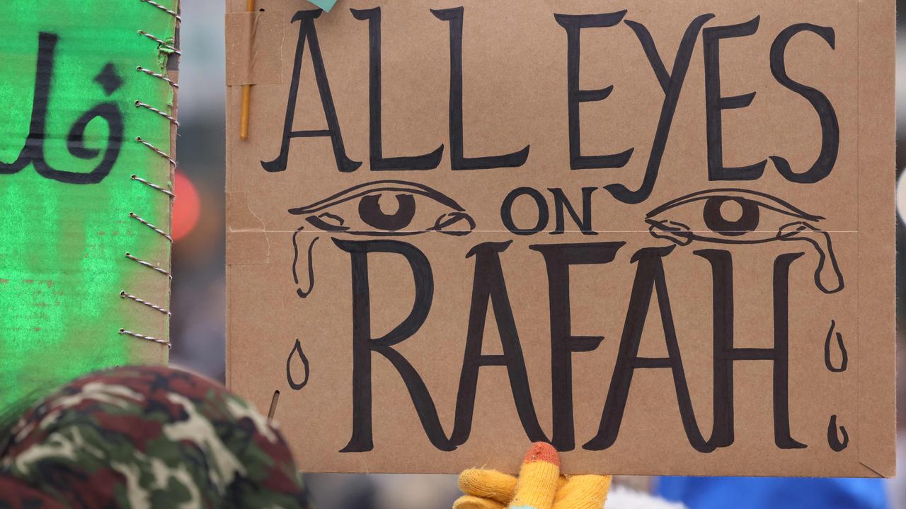 A rally calling on Israel to stop its Rafah invasion in Gaza at Union Square in New York City. Picture: AFP