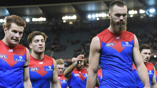 The Demons lost a game of footy — but that pales compared to the off-field tragedy that’s besieged the club. Pic: Getty Images