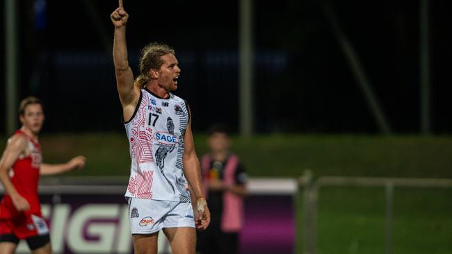 Jed Anderson for Southern Districts against Waratah in the opening round of the 2024-25 NTFL season. Picture: Pema Tamang Pakhrin