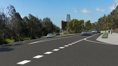 An artist's impression of the ventilation chimney to be built near Wakehurst Parkway as part of the proposed Beaches Link tunnel. Picture: NSW Government