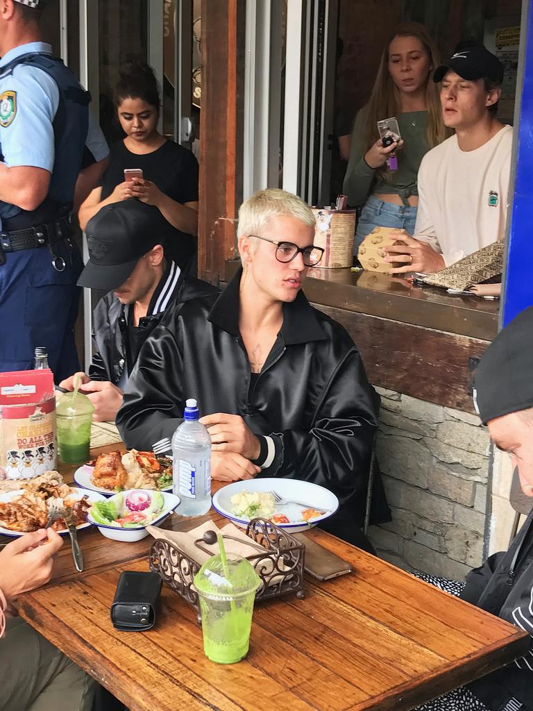 Justin Bieber dines out in Mosman during his time in Australia. Source: Supplied.