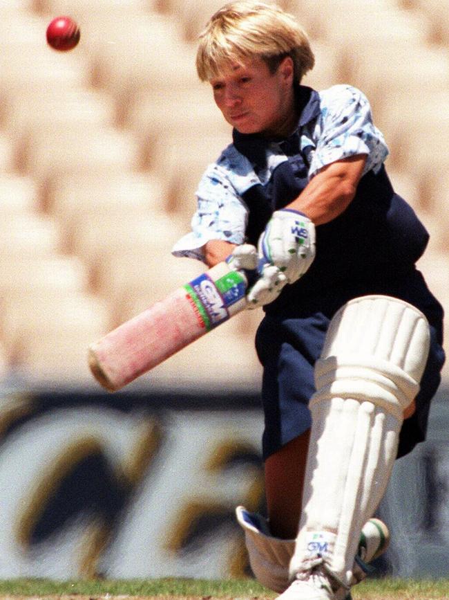 Steph Theodore batting for Victoria against NSW in January, 1997.