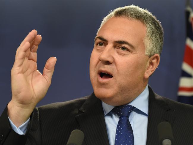 Australian Federal Treasurer Joe Hockey speaks to the media about foreign investment during a press conference at the Commonwealth Parliamentary Offices in Sydney, Tuesday, June 9, 2015. (AAP Image/Dean Lewins) NO ARCHIVING